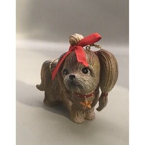 Shin T I Dog Figurine Christmas Ornament 2.5"